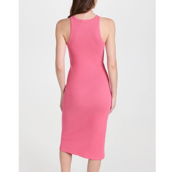 AMO Muscle Tank Ribbed Midi Dress in Pink Size XS - Picture 3 of 15